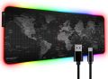 Glowing Cool RGB World Map Gaming Mousepad. 
