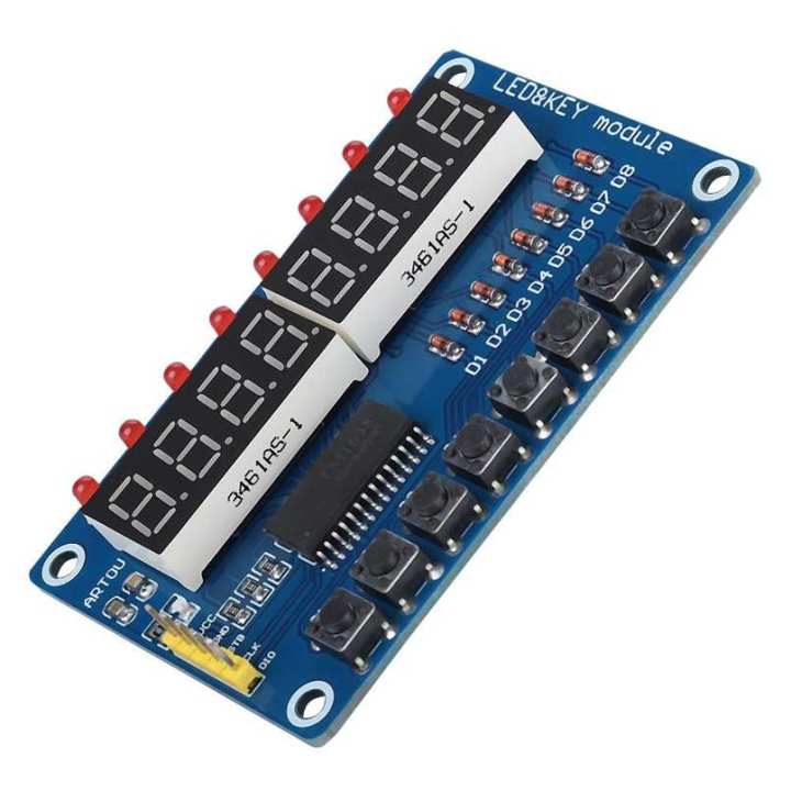 8-Bit Digital 8-LED Tube TM1638 8 Buttons Display Module For AVR ...