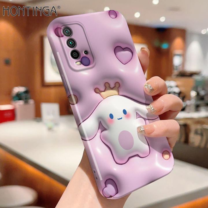 Hontinga for Redmi 9T Back Cover Cool Cute Kuromi All-inclusive Film Hard Phone Case Camera Protection Mobile Cover