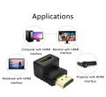 HDMI 90 Degree HDMI Adapter Male to Female Right Angle, Zinc Alloy Full Shielding 24K Gold Plated Connectors  satellite TV Receiver CCTV Decoder LNB Switch CCTV. 