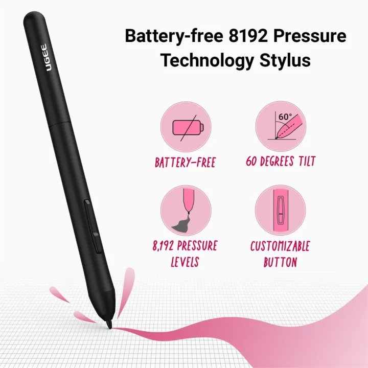 UGEE%20M708%2010X6%20Inches%20Graphics%20Tablet%20Digital%20Drawing%20Tablets%20with%20Battery-free%208192%20Passive%20Stylus%20Work%20on%20Android%20Windows%20Mac%20-%20Image%204
