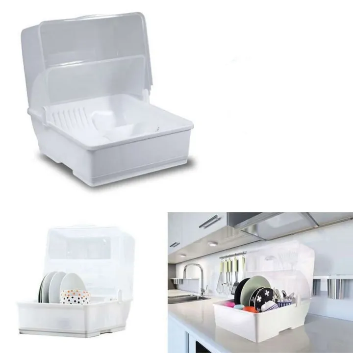 Plate Rack Dish Rack with Lid Cover kitchen storage ware