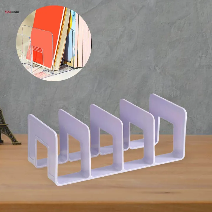 Book%20Stand%20Four%20Section%20Sturdy%20Acrylic%20Bookends%20Handbag%20Divider%20Shelf%20for%20Table%20Study%20Room%20Bookcase%20-%20Image%204