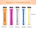 100 Pcs Perm Rods Hair Perm Rods with Elastic Rubber Band for Women Hairdressing Styling Tool. 
