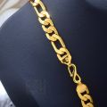 Gold Plated 24/18Inch Long 8MM Lara Chain for Gents Free Gift Box. 