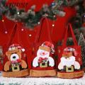 Heavy Duty Fabric Gift Bag Christmas Gift Handbag Cute 3d Santa Snowman Elk Bear Design Reusable Heavy Duty Cloth Bag for Grocery Treats Candy Perfect Party Favor Present Bag Cute Christmas Gift Bag. 