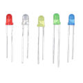 LED Emitting Diode Oxygen Resin Stainless Steel Eco Friendly LED Diode Set 3mm Bright Color 5 Colors Red Yellow Blue Green White for DIY. 