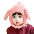 Yfashion Baby  Wool  Knitted  Hat Solid Color hree-dimensional Ears Decor Winter Cold Cap For 1-3 Year Old color. 
