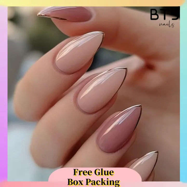 %E3%80%90Exclusive%20Discount%E3%80%91%20BTS%2024Pcs%20Simple%20Red%20Bean%20Paste%20Edges%20Nails%20with%20Glue%20DIY%20Art%20Design%20False%20Nails%20Wearable%20Nails%20Stylish%20Pattern%20Artificial%20Nails%20-%20Image%204