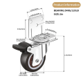Side Mount Casters,Casters Set of 4 with Brake,L-Shape Plate Small Wheels for Furniture,Cabinet Casters,1 in(L-Shape). 