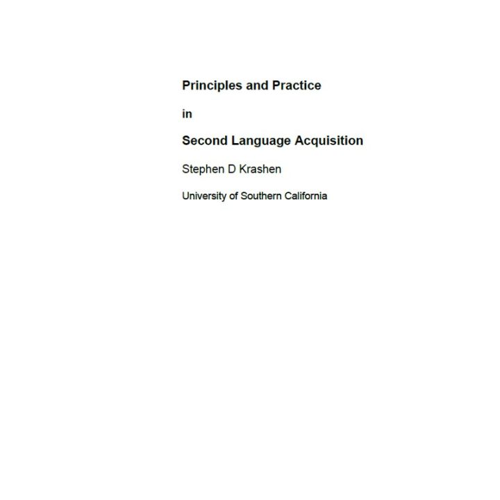Principles and Practice in Second Language Acquisition (Lan | Daraz.lk