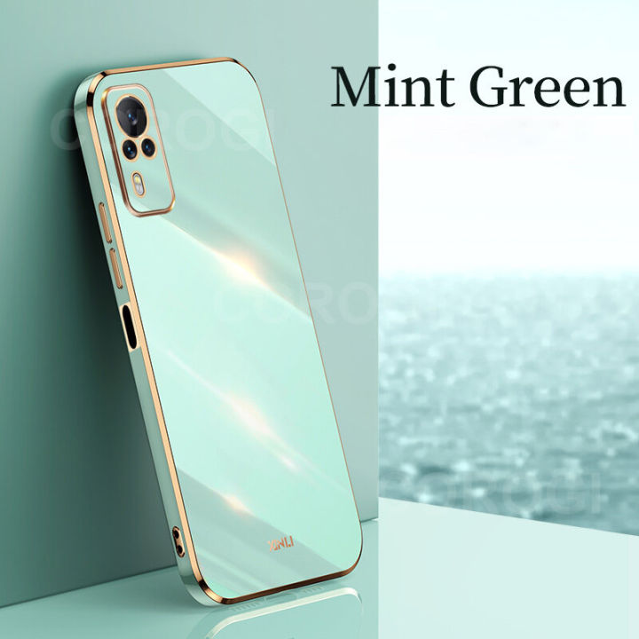 For Vivo Y51 Back Cover Fashion Shiny Plating Square Bumper