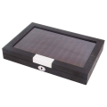 1 PCS Wood Pen Display Box Deluxe Pen Case with Key Transparent Window Fountain Storage Showcase Organizer-Collection 12 Slots. 