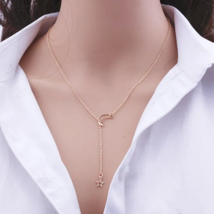 NK319%20Fashion%20Moon%20Star%20Pendant%20Choker%20Necklace%20Simple%20Gold%20Color%20Alloy%20Charm%20Chain%20Collares%20Neck%20For%20Women%20Party%20Jewelry%20-%20Image%202