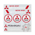 【Miga Plaza】RALLIART Logo Sticker PU 3D Car Side Rear Emblem Badge Sticker Decal for Mitsubishi Whole SET. 