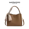 MATEYOYO Lady’s Shoulder Bag Retro Cross-body Bag Bucket Bag Handbag Soft PU Bag Ribbon Design Messenger Bag Sling Bag Large Capacity Elegant Bag For Traveling Shopping Outdoor. 