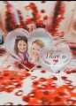 Valentine's Day Heart Shape Photo Frame with Glitter Hearts 3D Effect 9.6 cm Decorates Any Table for Valentine's Day. 