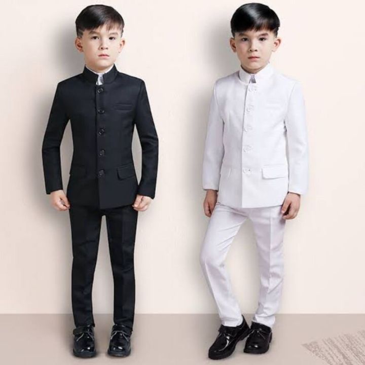 Jasko Mandarin Model Blazer Top Pants Set for Kids Boys Age 2-13 Years Old