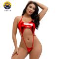 Oasis Women Monokini with Belly Cutout Design Stylish Halter Monokini Swimsuit with Glossy Finish Backless Design One-piece Bikini for Beach Babes Glossy Surface Monokini. 