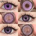 👍 UYAAI 1Pair Purple Colored Contact Lenses For Eyes Natural Yearly Makeup Fashion Purple Series Party New Style Gloss Eyes Violet. 