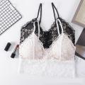 V-Neck Lace Tank Top Comfortable White Crochet Crochet Vest Floral Black Padded Bra Top for  Wear Summer Fashion Women's Clothing Night Out Layering Piece. 