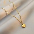 Enacolor New Gold Metal Love Heart Pendant Necklace for women Girls  Fashion Necklaces Chain Accessories Jewelry Party. 