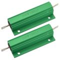 2X Aluminum 100W Watt 100 Ohm Wirewound Power Resistor. 