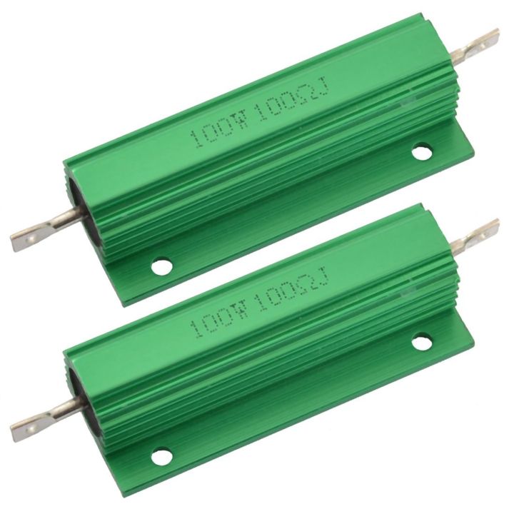 2X Aluminum 100W Watt 100 Ohm Wirewound Power Resistor