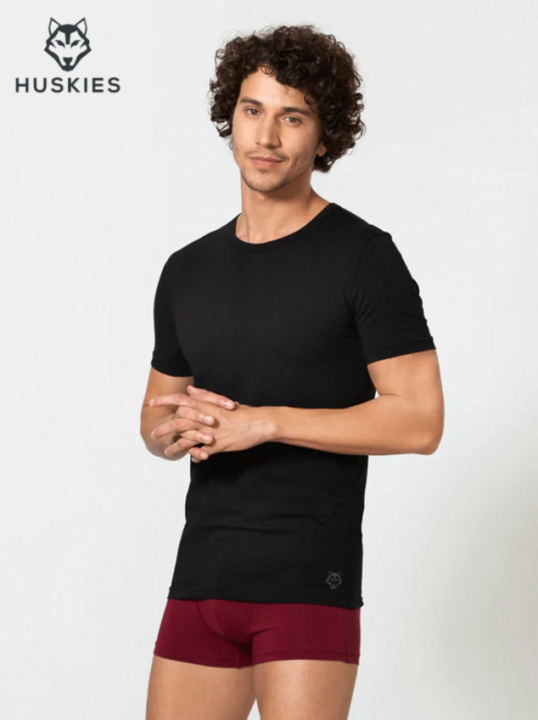 Huskies Men’s Luxury Modal Crew Neck T-Shirt – Ultra Soft, Breathable & Stretch Comfort Wear