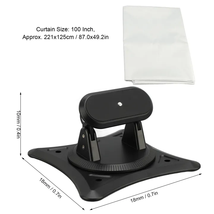 Wall%20Mounted%20Projector%20Mount%20Ceiling%20Projector%20Mount%20Bracket%20Black%202kg%20Load%20Bearing%20360%20Degree%20Rotation%20Space%20Saving%20with%20Projector%20Screen%20Curtain%20for%20Travel%20-%20Image%206