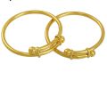 Guaranteed Gold Plated Expandable Free Size Plain Baby Bangle Family Love Gifts Jewelry For Baby With Box. 