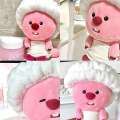 Korean toon Pororo Little Penguin Pink Beaver Loopy Teddy Bear Dressing Show Keychain Plush Pendant Birthday Gift Stuffed Plushie Doll. 