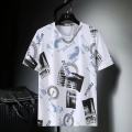 Summer Short-sleeved Printed T-shirt Men's New Loose Casual Round Neck Top Men Clothes. 