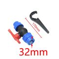32/40/50mm Water Plastic Valve 1" 1.2" 1.5" 3-Way Quick Connector T-Type PVC PE Fast Connection 1pcs. 