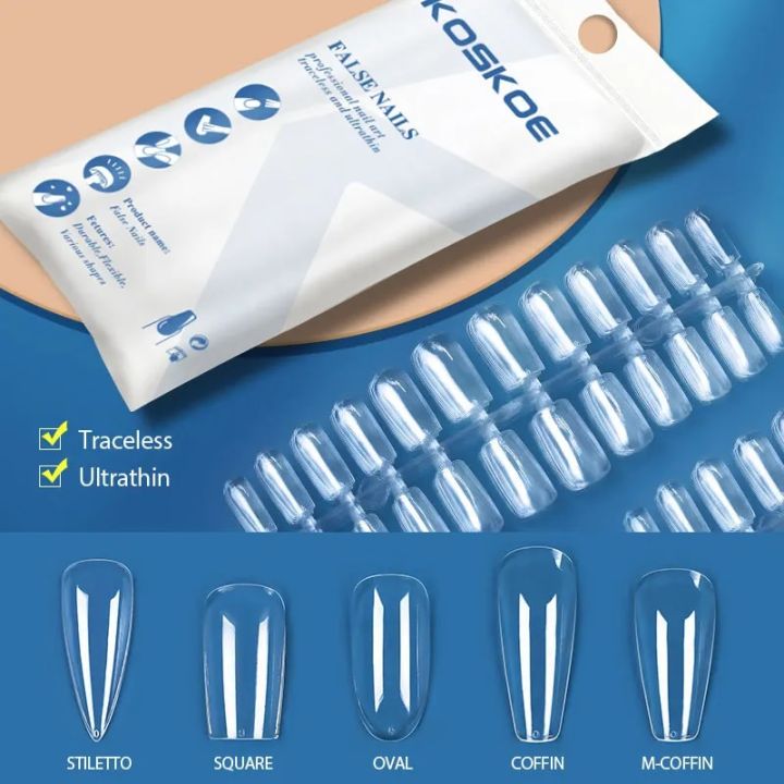KOSKOE%20120pcs%20Press%20on%20False%20Nails%20Coffin%20Semi-Frosted%20Full%20Cover%20UV%20Gel%20Nail%20soft%20gel%20tips%20Capsule%20Extension%20Manicure%20Tool%20-%20Image%202