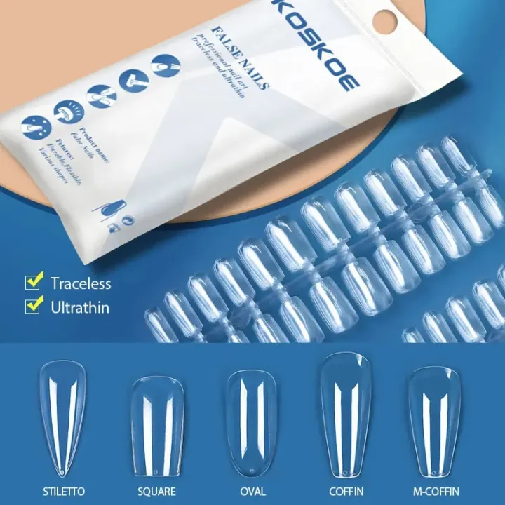 KOSKOE%20120pcs%20Press%20on%20False%20Nails%20Coffin%20Semi-Frosted%20Full%20Cover%20UV%20Gel%20Nail%20soft%20gel%20tips%20Capsule%20Extension%20Manicure%20Tool%20-%20Image%202