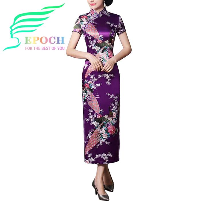 Epoch%20Chinese%20Cheongsam%20Dress%20Chinese%20Floral%20Print%20Cheongsam%20Dress%20with%20High%20Side%20Split%20Slim%20Fit%20Qipao%20for%20Summer%20Spring%20Retro%20Style%20Cheongsam%20-%20Image%202