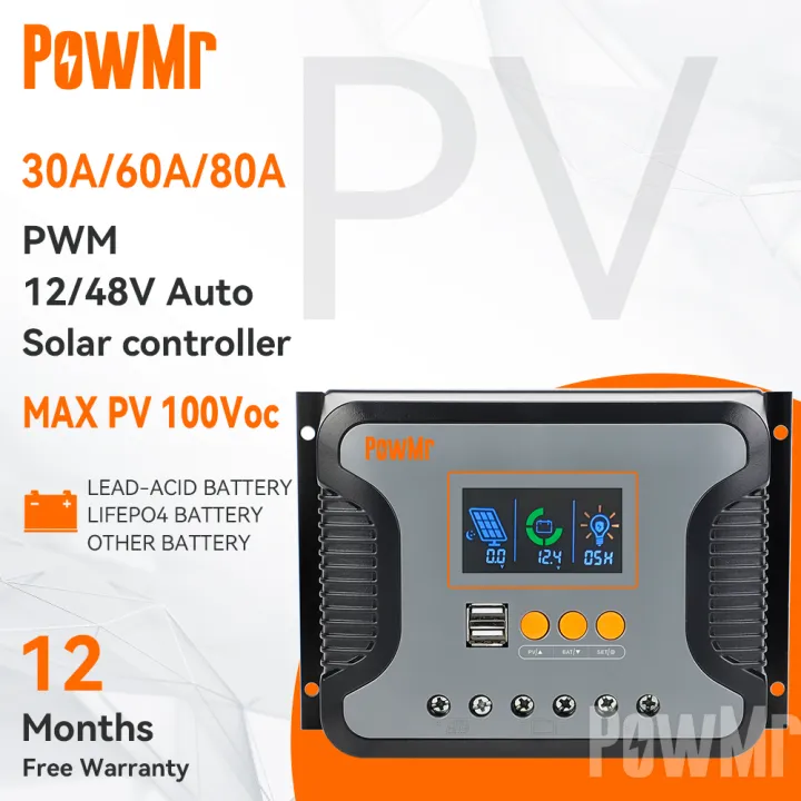 PowMr%20%2030A/60A/80A%20%20PWM%20Solar%20Charge%20Controller%2012V-48V%20Solar%20Controller%20Solar%20Panel%20Battery%20Regulator%20Dual%20USB%20LCD%20Display%20Pstar%20-%20Image%202