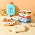 High Quality  Bento Box Waterproof Good Sealing Double Layer Large Capacity Multifunction School Kids Lunch Food Container with Spoon. 