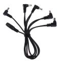 Guitar 3 Way Splitter Power Supply Cable for Effect Pedals Accessories Black. 