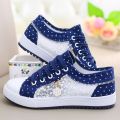 Girls' Shoes Autumn Leisure Canvas Shoes Little Girls' Cloth Shoes All-Matching Board Shoes Breathable Sneakers Running Children's Shoes. 