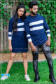 Navy Blue & White Lines Couple T shirt & Dress for Lovers - AS504 , t shirt for men, t shirt for girls. 
