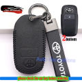 Toyota Veloz Yaris Raize Avanza Vios car key case genuine leather key cover Toyota keychain. 
