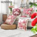 Christmas Pillowcase Vibrant Color Soft Linen Christmas Pillow Cover Fade-resistant Square Cushion for Sofa Hidden Zipper Closure Southeast Asian Buyers' Choice Durable Linen Pillowcase. 