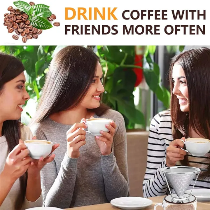 Pour over Coffee Dripper, Stainless Steel Filter, Easy to Clean ...
