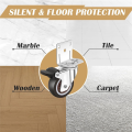Side Mount Casters,Casters Set of 4 with Brake,L-Shape Plate Small Wheels for Furniture,Cabinet Casters,1 in(L-Shape). 