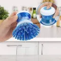 Premium Soap Dispensing Dishwashing Brush Ergonomic Kitchen Cleaning Scrubber with Built-In Soap Dispenser for Effortless and Efficient Dishwashing plastic kitchen cleaning brush wash sponge holder Caddy Soap Pump Dispenser kitchen sink soap. 