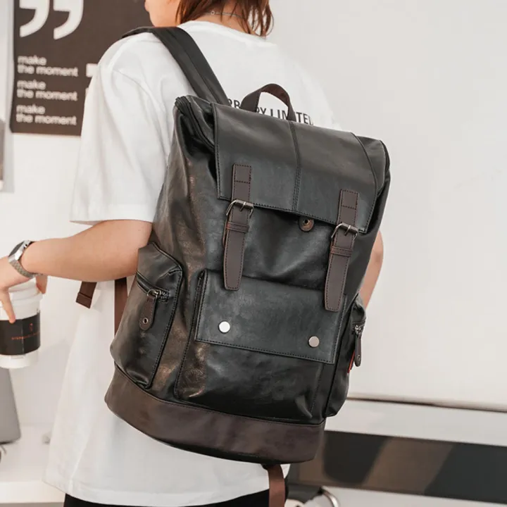 Soft%20Leather%20Leather%20Backpack%20Stylish%20High-Quality%20Large%20%20Bag%20Multi-Pocket%20Rucksack%20for%20Business%20Travel%20Casual%20Wear%20College%20Students%20Professional%20Use%20Urban%20Commuter%20-%20Image%202