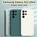 Original For Samsung Galaxy S22 Ultra Silicone Full Cover Case Classic Simple Solid Color Phone Case Cover. 