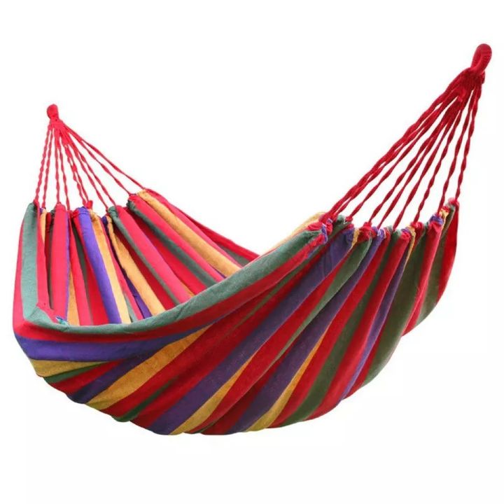 New Hammock 1 Person Outdoor Leisure Bed Travel Hanging Hammock Swing Lazy Chair,Red